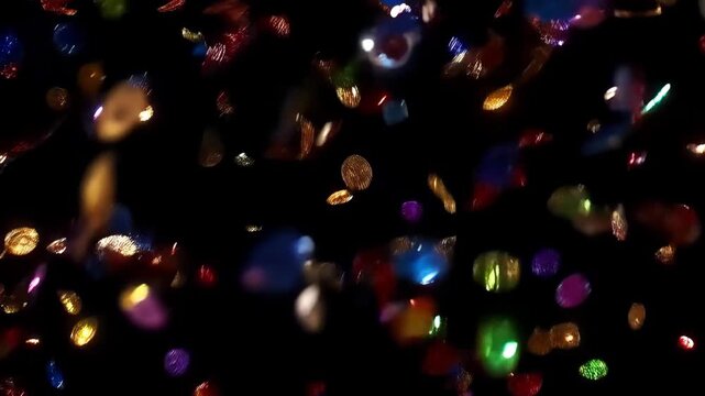 Colorful candy sweet wrapper sparkle glow dark background celebration party with bokeh glitter sparkle jewel light luxury abstract color glamour shine festive magic fantasy celebration party