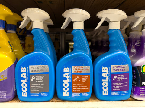 Ecolab Industrial Degreaser Spray Bottles Retail Shelf