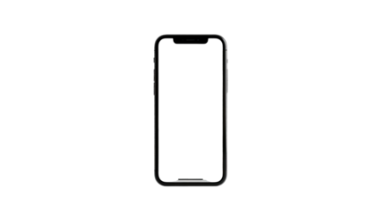 Sleek smartphone against black backdrop, front view with a black screen
