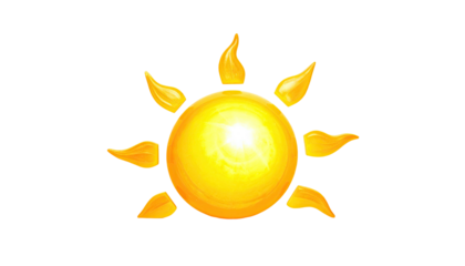 A glowing, golden sunburst icon with pointed rays against black