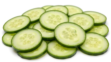 Freshly Sliced Cucumber Rounds for Healthy Eating and Refreshing Salads.