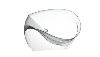 Abstract white smoky form with sphere, on black backdrop