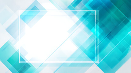 Obraz premium Cyan Geometric Shapes with White Rectangular Frame