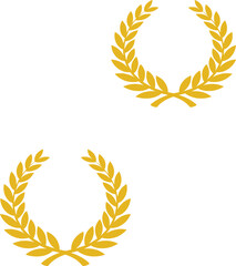 Set of Golden Laurel Wreath Icons Representing Victory Honor and Achievement for Award Logo and Certificate Design Vector.
