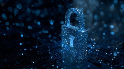 Digital data protection concept with glowing shield, cybersecurity network defense, and privacy compliance visualization for technology systems and online information security