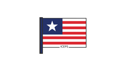 Liberia Flag Waving on White Background, National Symbol, Independence Day Concept