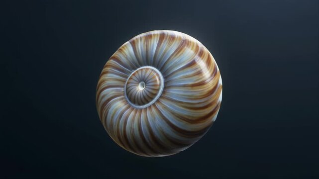 High-detail 3D macro animation of a nautilus, focusing on shell texture and tentacle motion