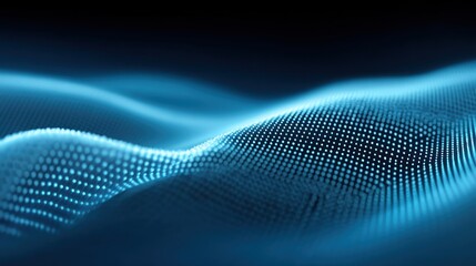 Abstract representation of flowing waves with luminous points against a dark background, conveying depth and modern technology themes through vibrant colors