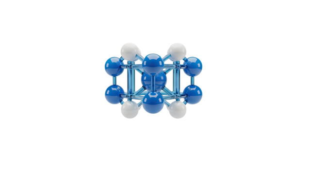 3D Molecular Structure on transparent background - Powered by Adobe