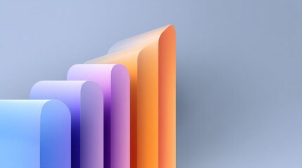 Colorful gradient shapes with soft edges emerging from a light background creating a modern visual effect for abstract design purposes