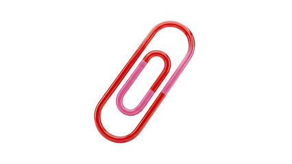 Obraz premium Red and pink paperclip on transparent background