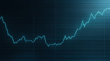 Blue Abstract Line Graph on Digital Background Representing Financial Trends, Market Movements and Economic Growth in Data Visualization Concept