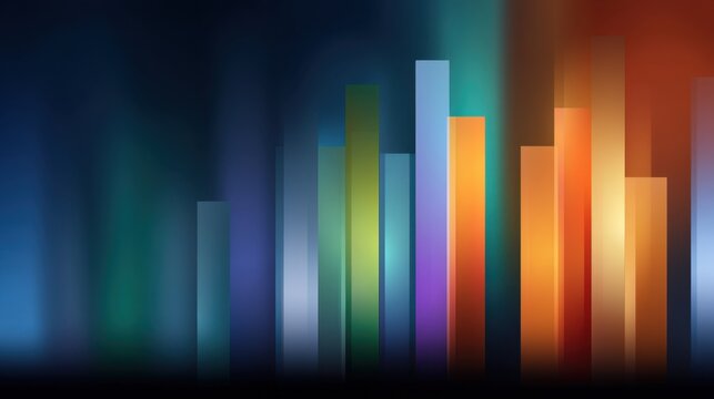 Abstract Colorful Bars Displaying Growth and Progress in a Digital Artistic Style with a Gradient Background for Modern Visual Concepts - Powered by Adobe