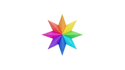 Rainbow Starburst Icon on transparent background