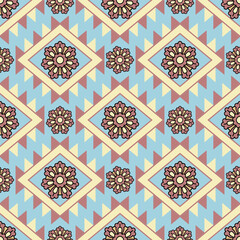 Seamless floral pattern collection featuring abstract botanical flowers and organic flowing shapes. Decorative repeating design with a modern vintage color palette, suitable for textile, fabric