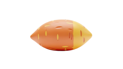 3D Orange and Yellow Toy with Indentations on transparent background
