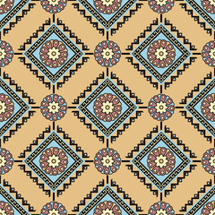 Seamless floral pattern collection featuring abstract botanical flowers and organic flowing shapes. Decorative repeating design with a modern vintage color palette, suitable for textile, fabric