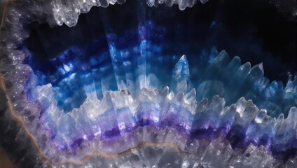Enchanting Amethyst Geode - A Symphony of Purple and Blue Crystals.