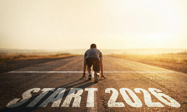 Man ready to start the 2026 marathon. Happy New Year.