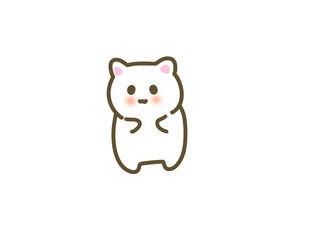 Fototapeta premium Cute Cat Character, Kawaii Illustration