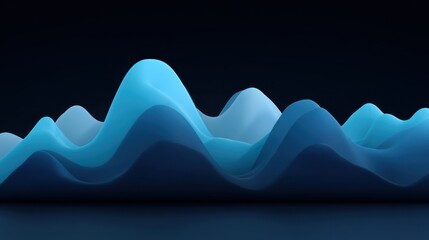Abstract fluid wave patterns in shades of blue with a smooth gradient on a dark background representing modern design and technology concepts