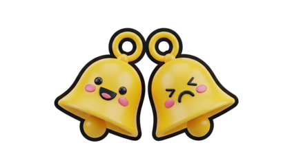 Cute Emoticon Bells on transparent background