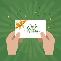 Gift Card with Gold Ribbon