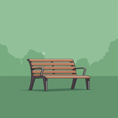 Serene Park Bench Illustration
