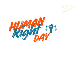 Colorful Human Rights Day Typography &ndash; Vibrant Design for Social Justice and Equality Campaigns