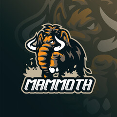 Mammoth mascot logo design vector. Mammoth illustration for sports and esport team.