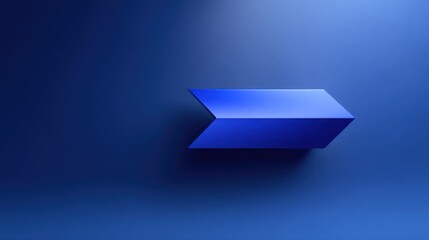 Abstract blue arrow on a smooth background representing direction, movement, and progress in modern design, suitable for technology and business concepts