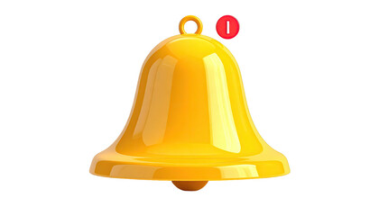 Shiny yellow bell with red notification icon