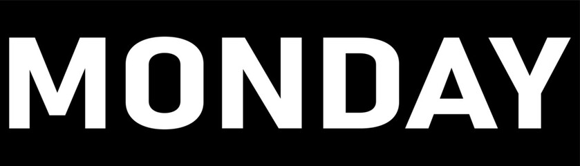 white on black lettering monday text sticker