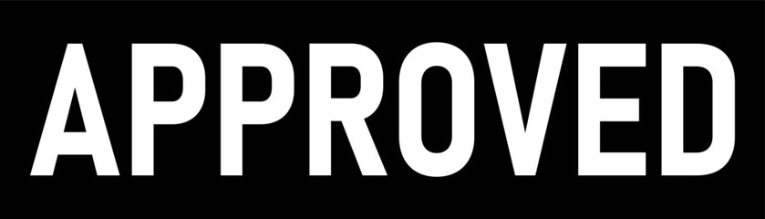 &ldquo;Approved&rdquo; text sticker displayed in bold
