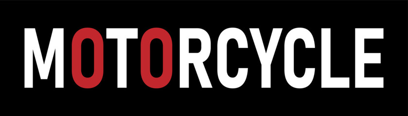&ldquo;Motorcycle&rdquo; text sticker presented in clean, bold typography on a solid background. Informational or identification label related to motorcycles and two-wheel vehicles.
