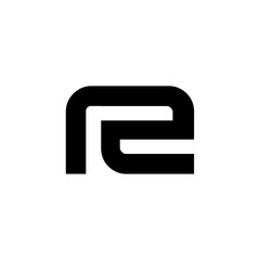 Modern Geometric Letter R or RE Monogram Logo, Minimalist Bold Branding Icon Vector.