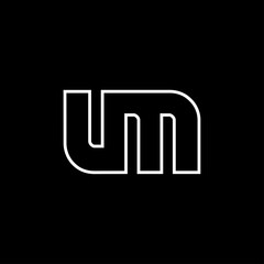 Modern Minimalist Letter UM Monogram Logo, Geometric Interlocking Outline Branding Icon Vector.