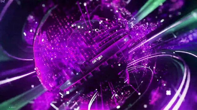 Futuristic 3D digital world map animation with glowing data lines and global connections, designed as a professional news intro or broadcast background.