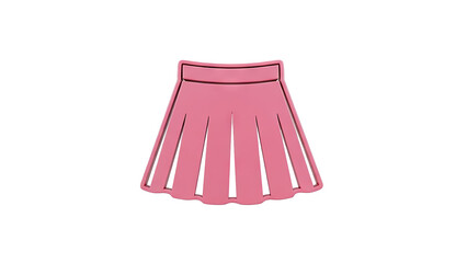 Pink pleated skirt icon on transparent background