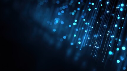 Abstract illumination with bokeh effect and glowing blue lights creating a serene digital atmosphere for technology and creativity themes