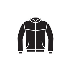 Leather bomber jacket or coat flat vector icon for fashion apps and websites
