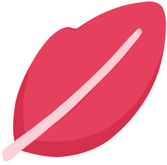 Cute Red Rose Leaf Illustration in Hand Drawn Style