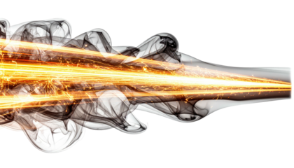 Abstract illustration of fiery light streaking through wispy smoke