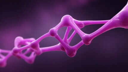 Abstract representation of DNA structure in vibrant pink colors, showcasing molecular connections and scientific beauty in a visually captivating manner.