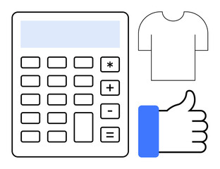Calculator symbols for financial tasks, budgeting, and calculations. Calculator connects personal money management, accounting, and finance with casual symbols. Perfect for financial education