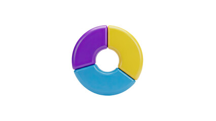 Colorful Pie Chart Segmented Ring on transparent background