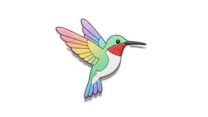 Obraz premium Hummingbird with Rainbow Wings on transparent background