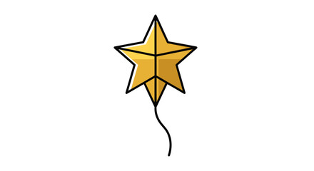 Obraz premium Golden star ornament for Christmas tree.