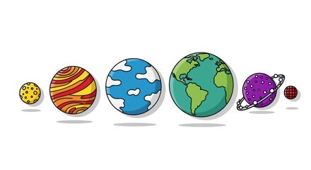 Colorful planets and space illustration © A B I G A I L