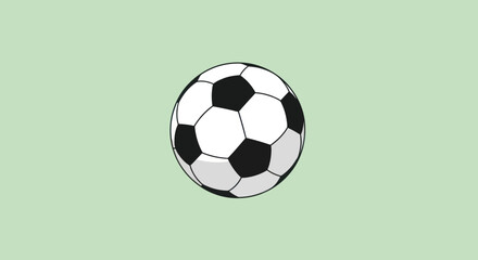 Classic soccer ball on a light green background